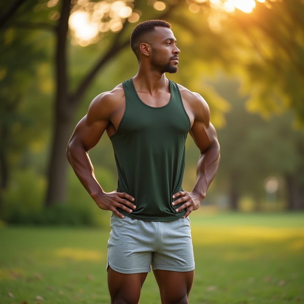 Recreational athlete stretching after a workout, focusing on muscle recovery
