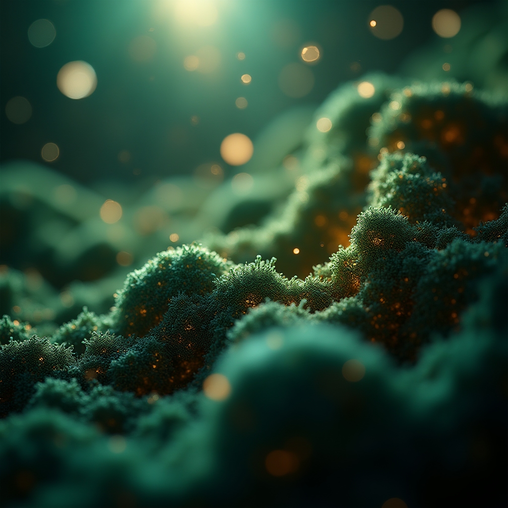 Close-up conceptual image representing cellular muscle repair processes after exercise